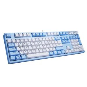 Hot selling wired blue sea theme mechanical key board fashion teclado gamer keyboard
