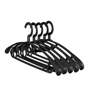 Minimalist Plastic <b>Hangers</b> Set of 4 Blue <b>Space</b> <b>Saving</b> Wardrobe Hooks for Clothing Storage - Product Image 2