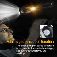 Linterna de Metal súper brillante de largo alcance, linterna con Zoom de dos luces, linterna táctica potente LED recargable magnética