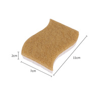 Éponge de cuisine en pulpe de bois en forme de S, double face, pour le lavage de la vaisselle et l'élimination des taches, épaisseur 2 cm, emballée en boîte colorée, modèle FW070