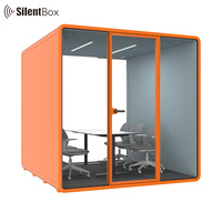 Support extérieur PET mousse acoustique gousses de travail silencieuses personnalisées pour 1 à 8 personnes salle de réunion démonter disponible