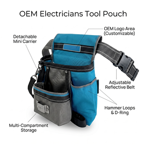 Pochette à outils pour électriciens personnalisée, petite sacoche de ceinture, pochette de rangement pour matériel - Product Image 2
