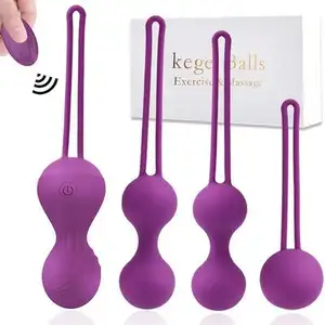 Kegel ชุดลูกบอลออกกำลังกายแบบไร้สายสำหรับผู้หญิงไวเบรเตอร์ไข่สำหรับผู้หญิงช่วยตัวเองของเล่นทางเพศ