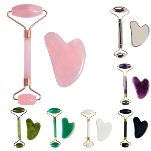Rullo <span class=keywords><strong>viso</strong></span> al quarzo rosa e massaggio gua sha set regalo in <span class=keywords><strong>pietra</strong></span> di cristallo guasha logo personalizzato per la bellezza del <span class=keywords><strong>viso</strong></span> - Product Image 5