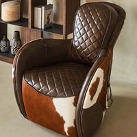 Fauteuil individuel vintage, style salon de cigares français, design moderne, revêtement en PU, mousse haute élasticité, pour salon de luxe