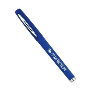 Soft Touch <b>Matte</b> <b>Rubber</b> Capped Gel Ink Signature Pen With Gold Silver Metal Clip Large Capacity Custom Logo Gel Pen - Product Image 3