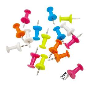Короткие кнопки-гвоздики 8 мм для досок объявлений, пробковых досок, карт — для дома, офиса, школы - Product Image 1