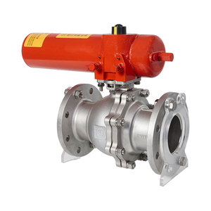 Vanne à boisseau sphérique pneumatique à double action de type fourche Q641F-16P de haute qualité, avec bride en PTFE, personnalisable, OEM, en acier inoxydable, conforme aux normes nationales - Product Image 2