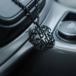 Ornements de voiture islamiques populaires, collier suspendu en métal <span class=keywords><strong>Allah</strong></span> avec chaîne, calligraphie arabe, cadeaux islamiques, accessoires - Product Image 3