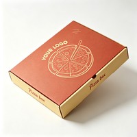 Boîte à pizza personnalisée en papier kraft de 8 pouces, 3 pièces, avec 3 compartiments et logo pour la livraison de nourriture