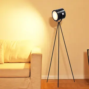 Современный арт-стиль, напольный светильник для фотостудии, винтажный стоячий светильник с черным металлическим оттенком, железным корпусом E27, основание для гостиной