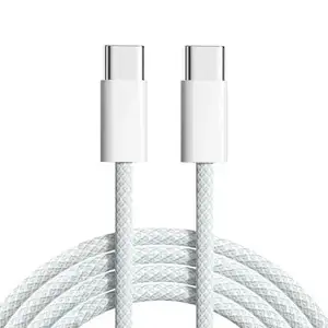 1m 2m Eco-Friendly Braided Cable PD 60W USB C TO TYPE C Fast Charging Cable For Phone Type-c Data Cables