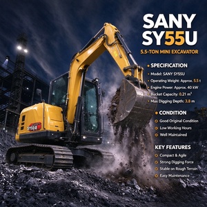 Mini-excavatrice Sany SY55U d'occasion de 5,5 tonnes en excellent état à Shanghai - Product Image 1