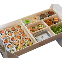 Boîte en carton personnalisée avec logo pour plateau de brunch, fenêtre, pelliculage mat, papier kraft recyclable, pour sushi et lait, gaufrage gratuit