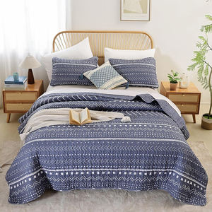 Wholesale 3pcs Lightweight Diamond Design Eco-Friendly All-Season Quilt Set Ultrasonic Quilted Polyester Cotton <b>Vintage</b> Hotel - Product Image 1