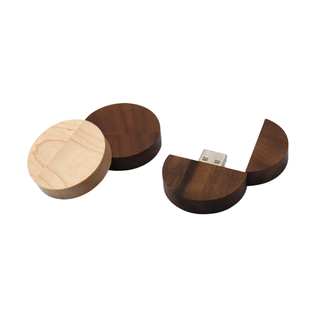 Customized Souvenir Usb High Quality Wood Usb Pen Drive Circular USB Key 32 MB 1 2 4 GB 8 16 32 64 128 Giga Digital Flash Drive