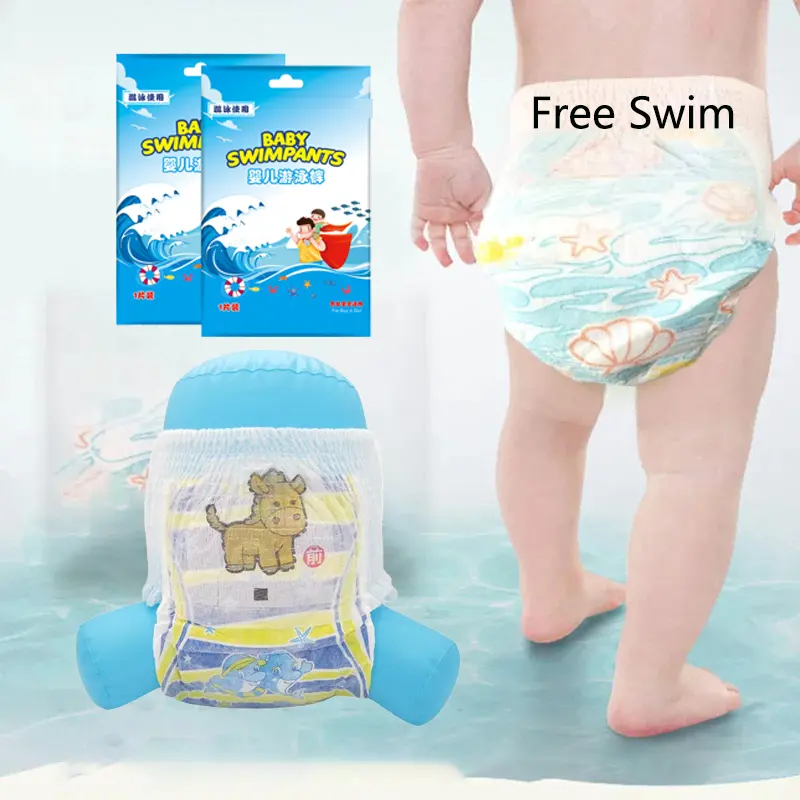 Großhandel Einweg-Baby-Wickelhosen Eigenmarke Fujian hypoallergene Baby-Schwimmwickel Hersteller für Babys schwimmen