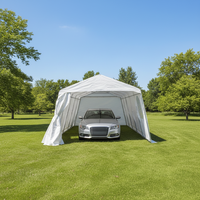 HONGTENG Garage pour voiture simple pliable en acier galvanisé moderne, durable, imperméable, portable, facile à assembler, extérieur
