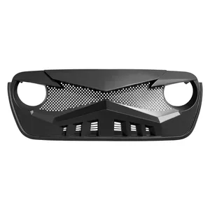 Mattschwarzer Knight Style Kühlergrill für Jeep Wrangle JL/ 2018-2021 Jeep Gladiator JT ABS