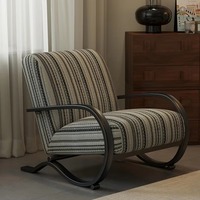 Fauteuil Rétro Antique Rustique de Luxe Style Nordique, Fauteuil Moderne en Tissu pour Salon et Chambre, Chaise d'Appoint Confortable