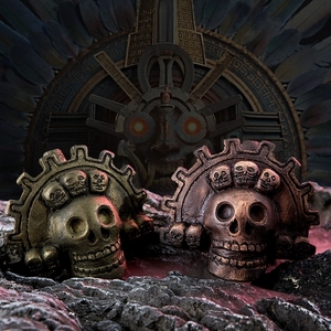 Silbato de la Muerte con Calendario Azteca Vintage, Escultura Multicalavera, Ruido de Grito Fantasmal, para Regalo de Halloween, Juguete Novedoso para el Hogar - Product Image 5