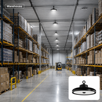 Lámpara LED UFO High Bay para Almacenes, 4000K, CCT Única, IP65, IK08, 7 Años de Garantía, Liteon 5050 LED, 200 lm por W, Lente de PC, 120W, 150W, 200W