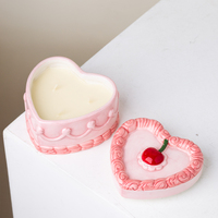 Yuanwang Cake Pot à bougie cylindrique en céramique vide, récipient pour desserts en forme de cœur, vases à bougies uniques et personnalisés