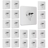 Crochets Muraux en Acier Inoxydable PVC Placard Armoire Étagère Chevilles Affiche Forte Vis Autocollants Clous Adhésifs Crochets pour Cuisine Salle De Bains