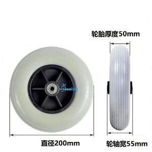 Rueda Sólida de PU de 8 Pulgadas para Silla de Ruedas, Ligera, de Uso Médico - Product Image 3