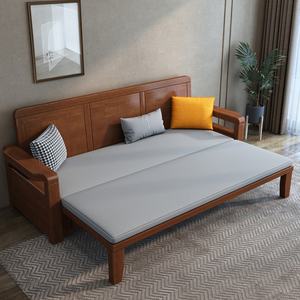 Sofá Cama Plegable Funcional de Diseño Sencillo de Fábrica, Sofá Cama de Madera con Cajones de Almacenamiento para Sala de Estar - Product Image 1