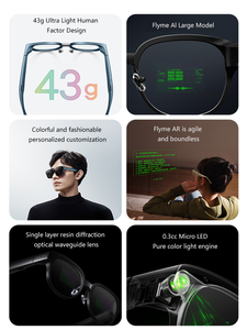 G01 Smart AI translation wireless glasses, Smart Glasses XR Smart Audio VR Translation Flyme AI Model <b>Multifunctional</b> Navigation - Product Image 2