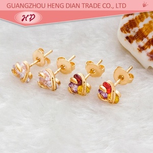 Pendientes de Plata 925 Chapados en Oro con Circonita Cúbica en Forma de Flor, Joyería con Incrustaciones de Cristal para Mujer - Product Image 3