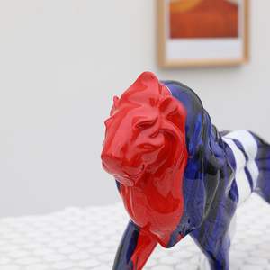 Personalizzato Vernice Colorata Scultura Animale Moderno Stile Semplice Leao Decoracao <span class=keywords><strong>Un</strong></span> Pezzo Resina Statua del Leone Per La Vendita - Product Image 4