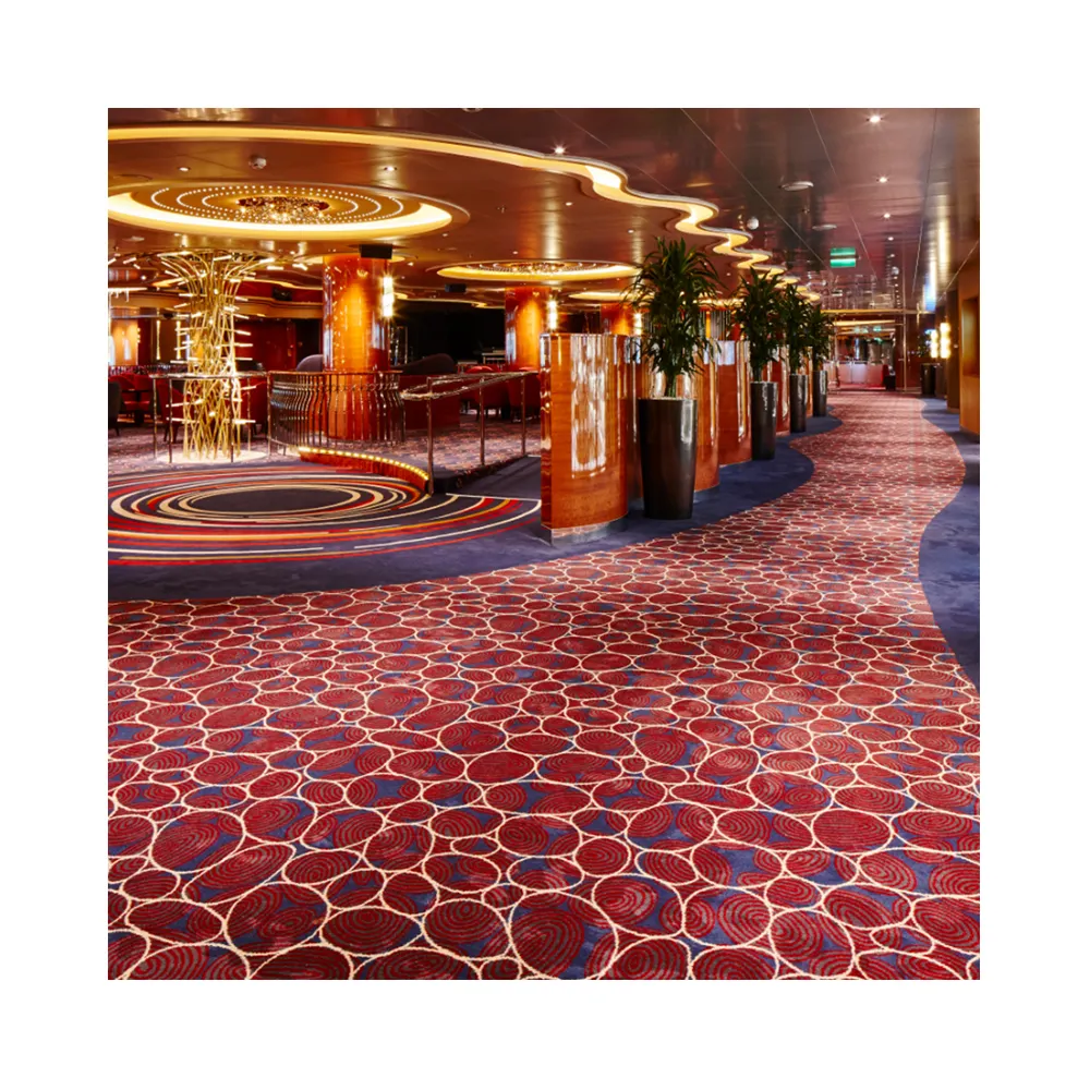 Hengjiu Luxe Kleurrijk Ontwerp Commerciële Alfombras Casino Club Rode Nachtclub Marmeren Tapijt Voor Casino