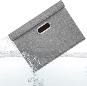 High Quality Rectangular Linen <b>Storage</b> <b>Box</b> Lid Foldable Waterproof Modern Sustainable Clothing Office Organizer for Hotels - Product Image 3