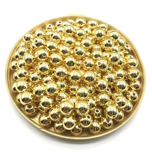 Atacado 3 4 6 8 10mm ouro banhado a ouro bronze semente espaçador contas de aço inoxidável películas para fabricação de jóias diy