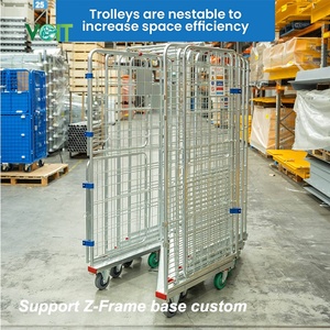 Solutions de stockage Capacité de charge 500 kg Cage à roulettes empilable finition zinc 4 côtés - Product Image 2