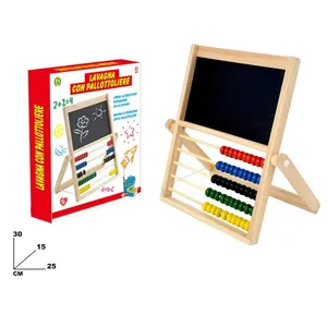 กระดานดำพร้อมเครื่องคิดเลข 30x25x15 ซม. ของเล่นไม้เพื่อการศึกษาสำหรับเด็กอายุ 2 ถึง 4 ปี ผลิตในอิตาลี - Product Image 1