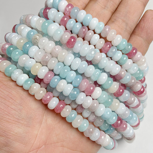 Perles plates en <span class=keywords><strong>jade</strong></span> naturel 5x8mm, forme abaque, pour la fabrication de bijoux DIY, vente en gros - Product Image 4