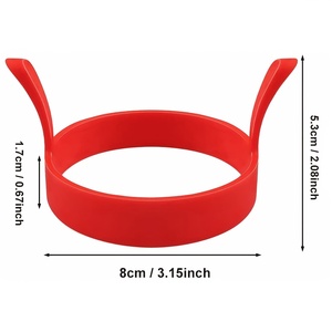 Anillo de silicona alimentaria resistente al calor y antiadherente redondo con doble oído para freír huevos, molde para moldear - Product Image 2