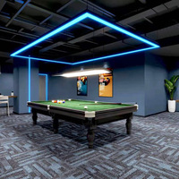 Luminaire suspendu commercial LED carré en aluminium à raccordement sans soudure pour gymnases, centres commerciaux, supermarchés, salles de conférence et bureaux, Garantie 5 ans, Projet