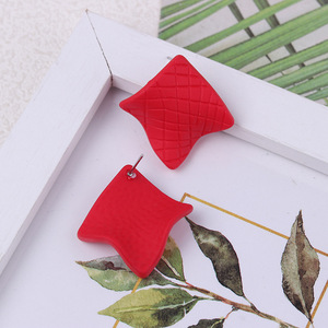 Acrylic Earrings New Mesh Diamond Colored Stud Earrings Fashion Exaggerated Personality Earrings <b>for</b> Women Uionen 827 - Product Image 1