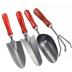 Mini kids children steel garden shovel gardening tools shovel rake fork trowel Spade with Baking paint wooden handle
