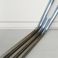 Pieds de table rectangulaires en acier inoxydable robustes, pour bureau d'ordinateur, table à manger, design à trois lignes