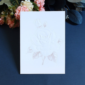 Carta di auguri con carta di promozione regalo bronzante in busta fatta a mano con invito a nozze fai da te con intaglio floreale retrò personalizzato - Product Image 6