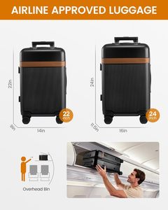 Ensemble de bagages professionnels en PP personnalisés à prix de gros, valise extensible avec serrure TSA et roulettes pivotantes, bagage cabine approuvé par les compagnies aériennes - Product Image 4