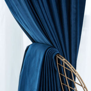 Rideau de scène occultant de luxe personnalisé en velours à œillets, rideau occultant pour salon, rideau ondulé en polyester/coton WDCC - Product Image 5