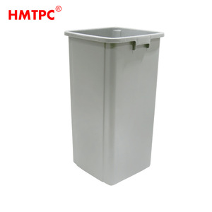 HMTCP Square Open Trash Can 90L Plastic Indoor Outdoor Waste <b>Bin</b> Grey - Product Image 3