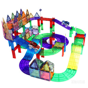 Wellbbplay 80 pièces Jouets STEM DIY Blocs Magnétiques Circuit de Course Magnétique pour Enfants Jouets Éducatifs <span class=keywords><strong>Magnatiles</strong></span> pour Enfant - Product Image 2