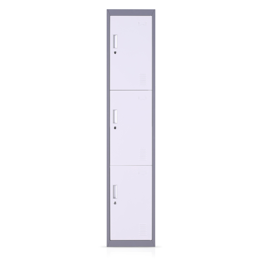 school locker 3 doors horizontal metal locker